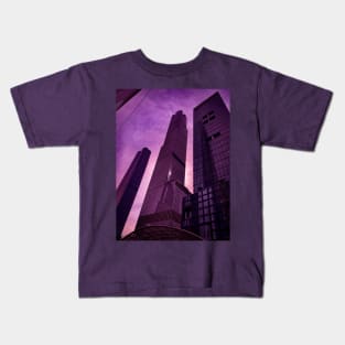 Hudson Yards Purple Sky Skyscrapers NYC Kids T-Shirt